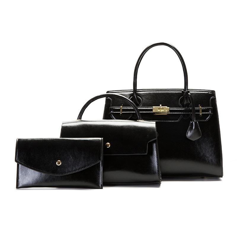 Mother and Child Bag New Retro Crocodile Pattern Three-piece Set Mother and Child Bag Large Capacity Shoulder Messenger Bag