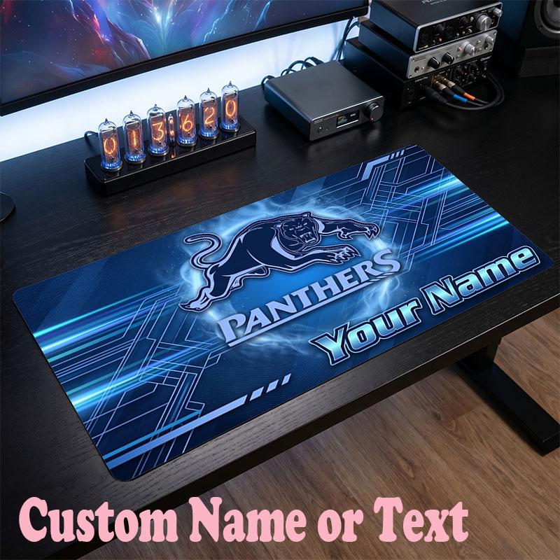 Penrith Panthers Customized Name Text Mouse Pad, Large Desk Mouse Mat Personalized Home Office Present
