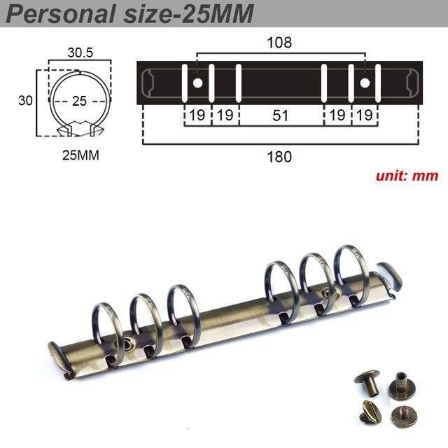 A5 A6 A7 Metal Notebook File Folder Clip File Folder Refillable Loose-leaf Ring Binding Hoops Spiral Rings Binder Clip