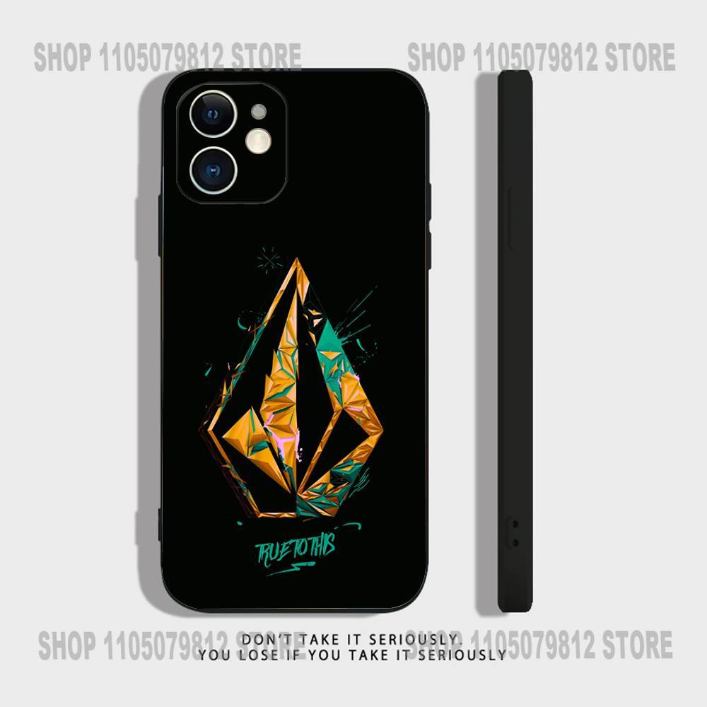 Luxury V-Volcom skateboard Phone Case For iPhone 17 16,15,14,13,12,11,Pro,XS,Max,XR,Plus,Mini Soft Silicone Black Shockproof