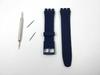 Replacement Silicone Rubber Strap for Swatch 19mm Compatible with and Adjustable Size [F NODE] Watches, Width, Men's Women's Watches, (Navy)