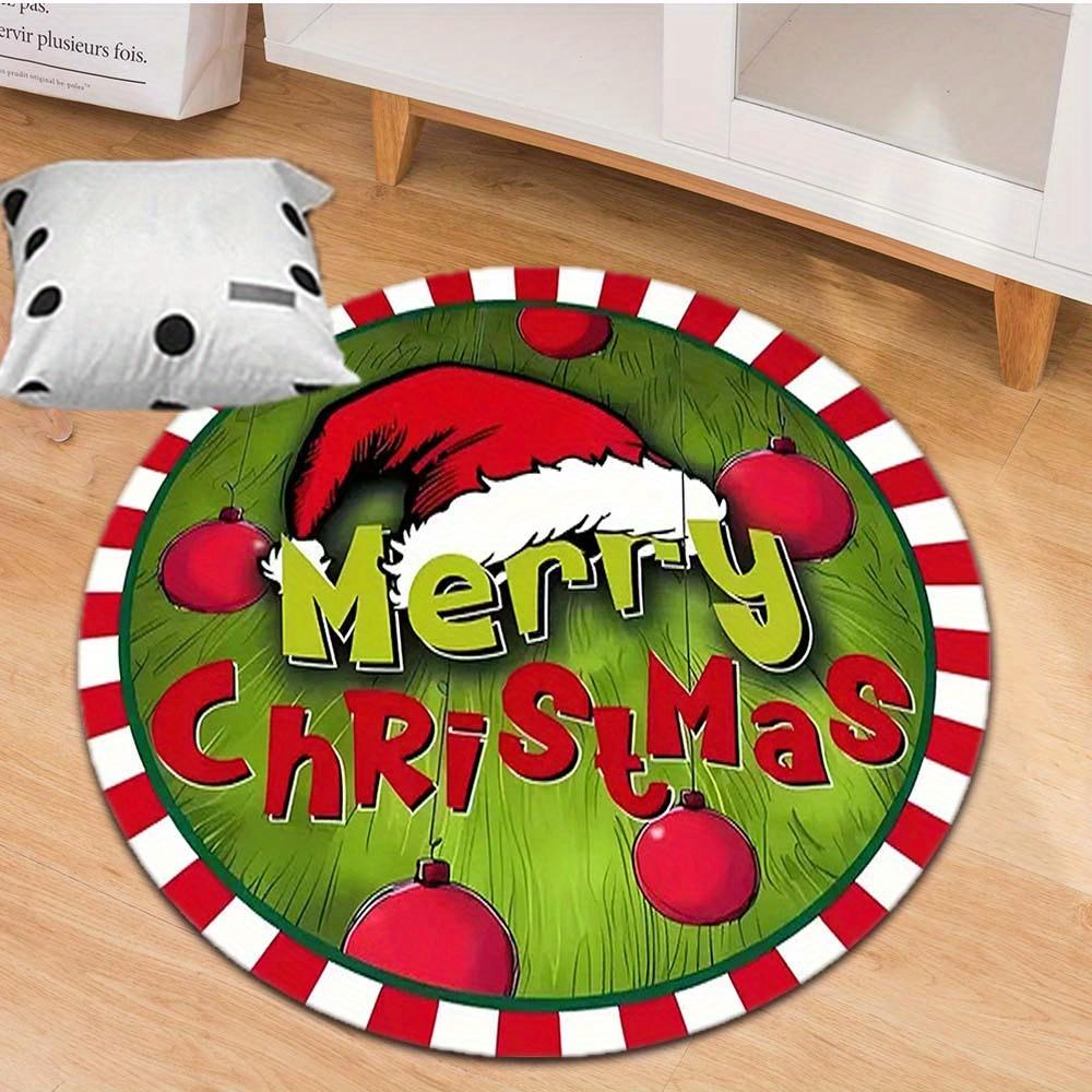 1 Piece Christmas Round Rug Suitable For Living Room Bedroom And Kitchen Home Decoration Room Decoration Gift For Friends And Family