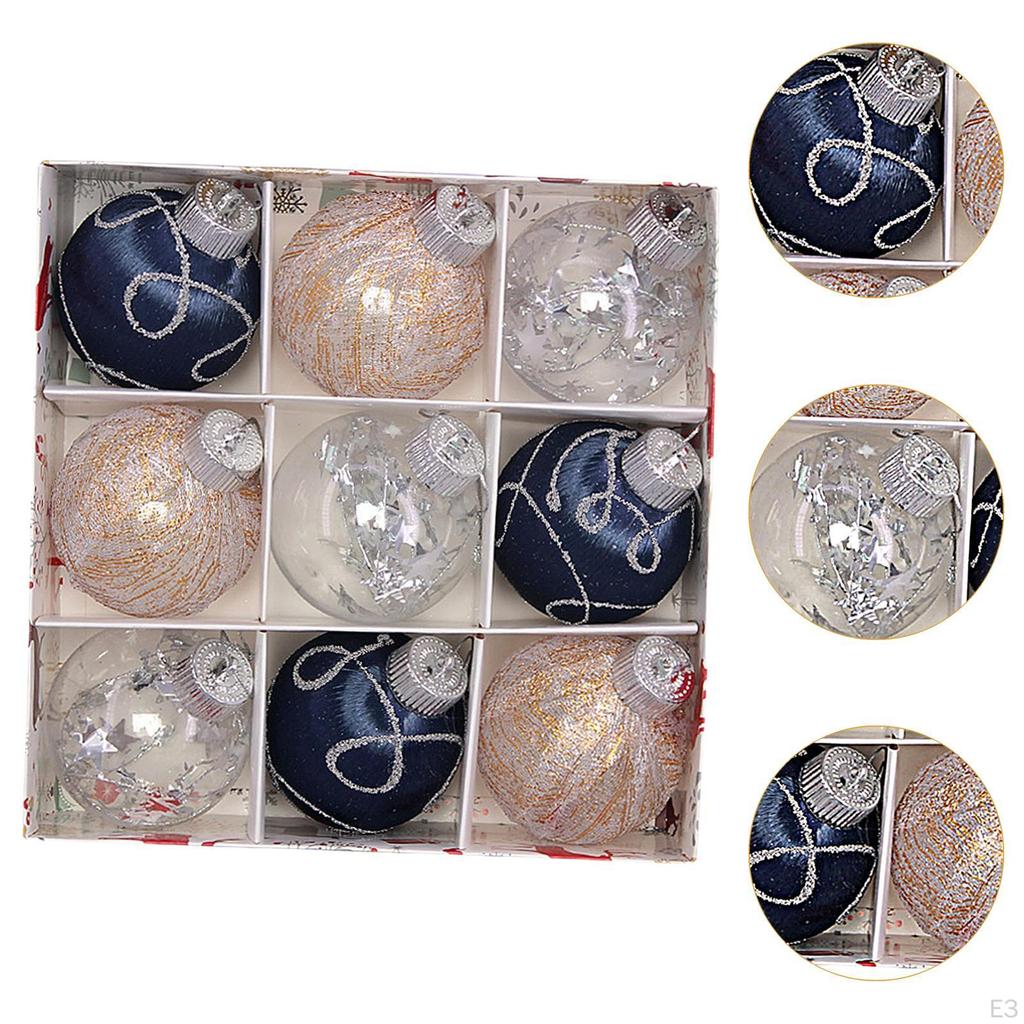 9 Pieces Christmas Ball Decorations Home Decor Pendants Xmas Tree Hanging Ornaments for Festival