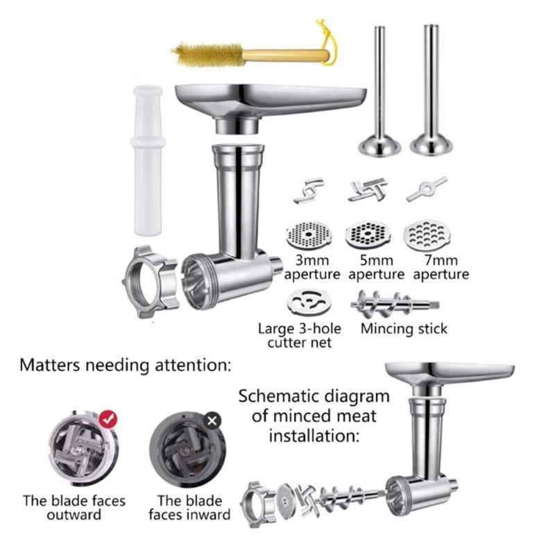 For SM-50R SM-50TQ SM-50BL SM-50BC SM-50BK Stainless Steel Meat Grinder Sausage Stuffer Tubes Grinding Blade Attachment