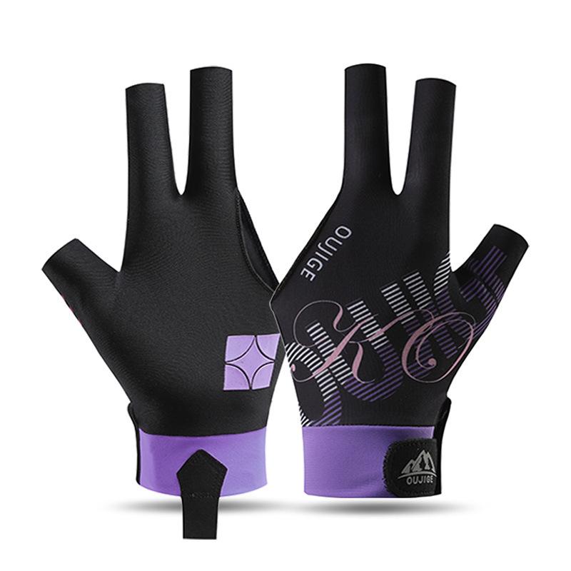 Hand Billiards Gloves Non Slip Left Hand Three Fingers Glove Portable Breathable Elastic Snooker Billiard Glove