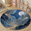 Elegant Round Cat Multicolor Carpet, Non-Slip Floor Mat for Living Room