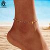ORSA JEWELS New Summer Beach Anklet Fashion 925 Silver Cable Chain Multicolor 4A Zircon Anklet for Women jewelry SA93