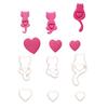 Set of 6 Multipurpose Small Cats Polymers Clay Cutter Valentines Day Jewelry Making Set for Earrings and Necklaces