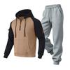 Men's Casual Lined Hoodie and Straight Leg Pants 2 Piece Set , Loose Fit , Gray Pants for Fall Winter