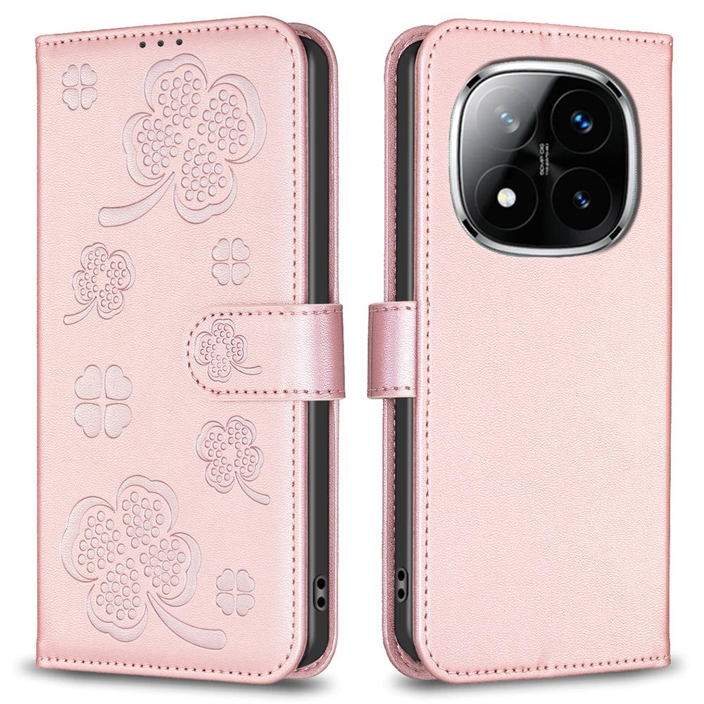 For Xiaomi Redmi Note 14 Pro 4G Case Clover Pattern Wallet Stand View Leather Phone Cover