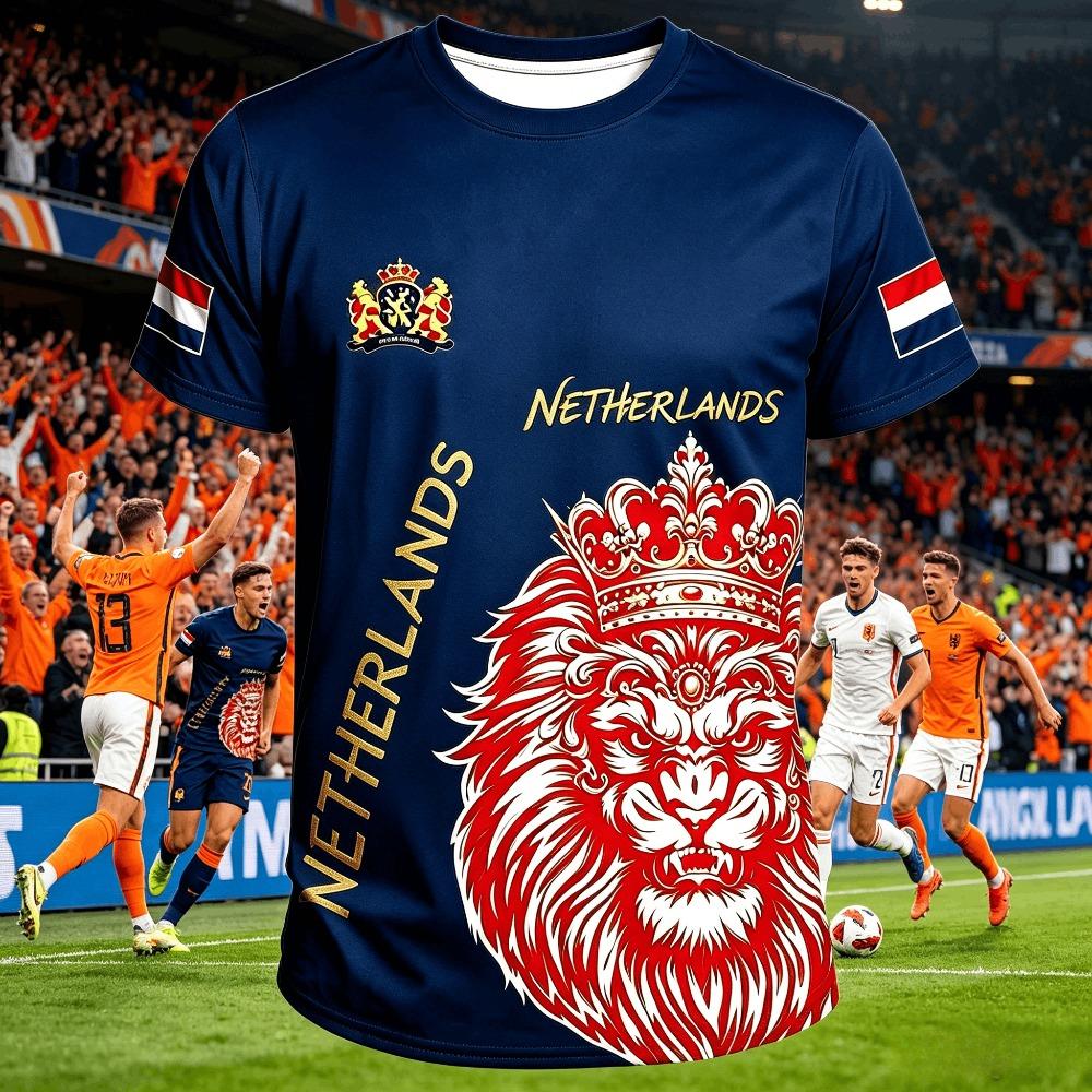 Summer Dutch Football Jersey Men 3D T-Shirt Jersey Soccer Fashion Print Casual Women Short Sleeve Men's Sports Tee Shirt