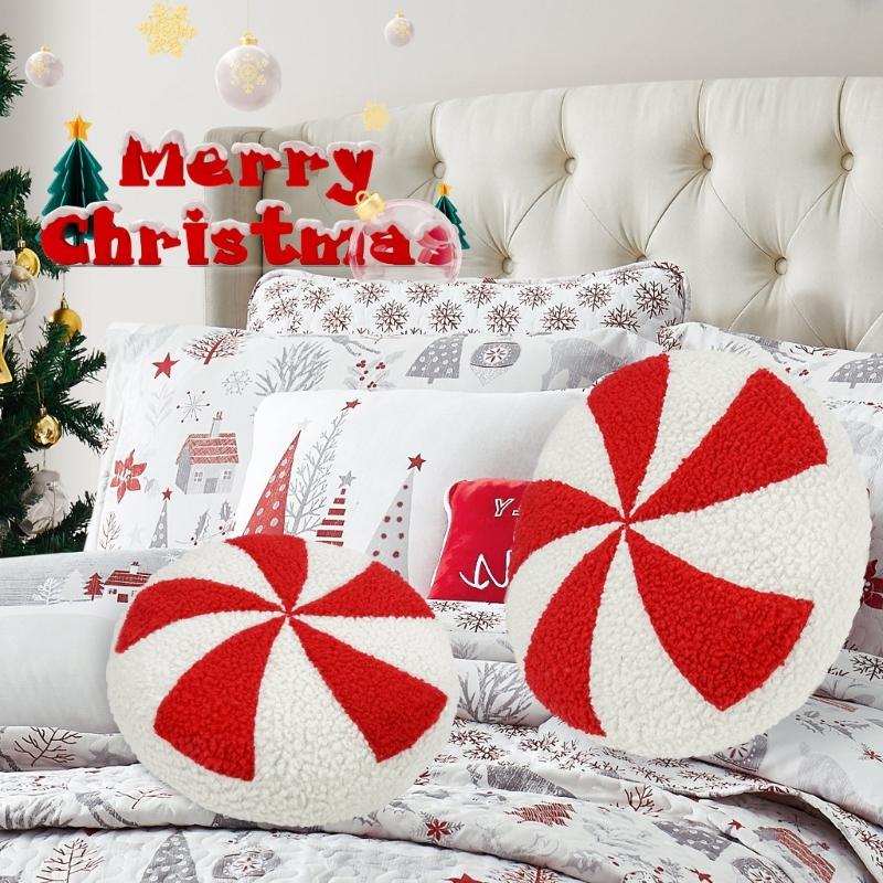 Creative Cushion Christmas Candy Shape Plushie Pillow for Comfort for Home Furnishing Creative Christmas Decoration