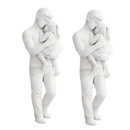 Father And Daughter Figurine 3D Printed Dad Holding Kid Statue Father's Day Birthday Gifts from Daughter