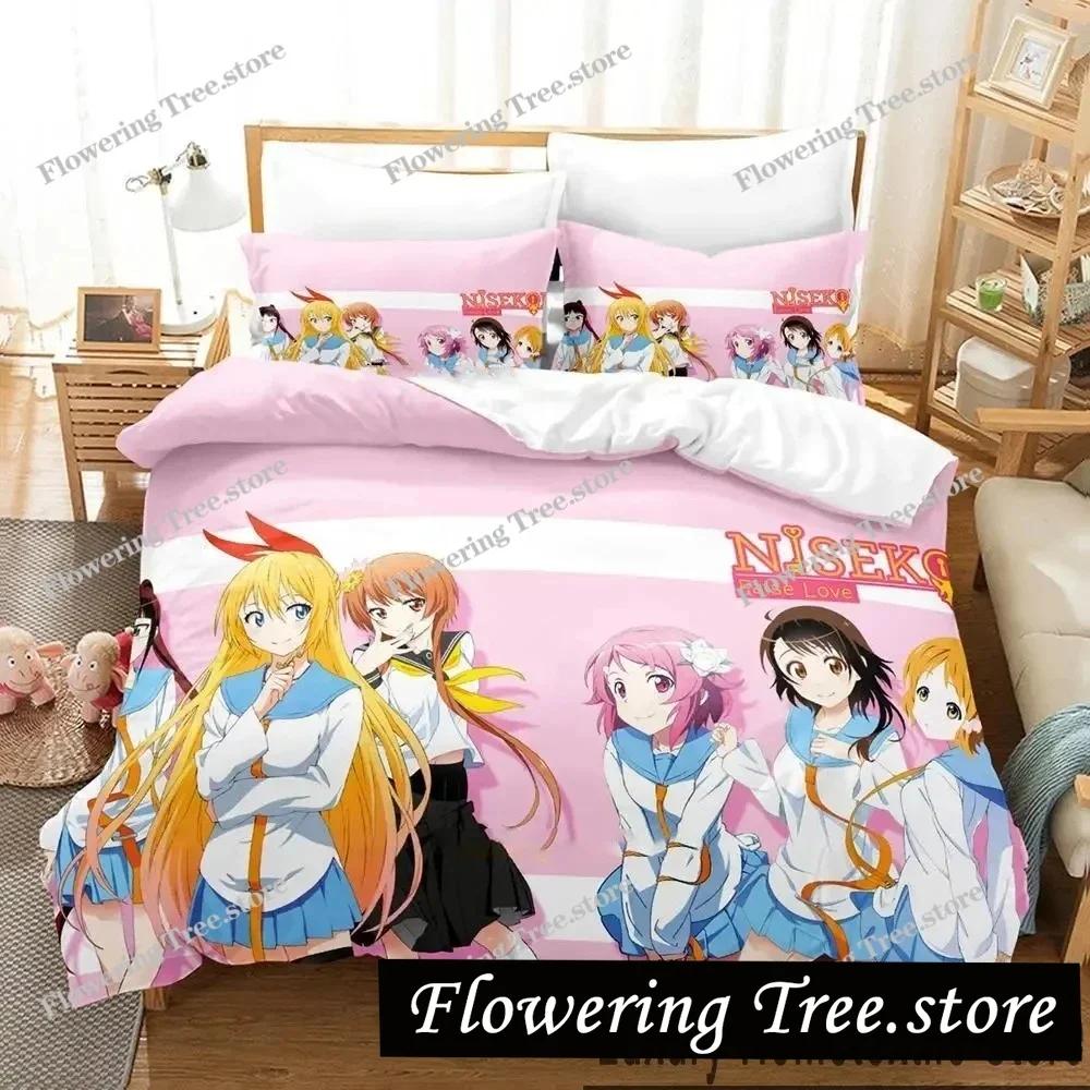 3D Print Anime Nisekoi False Love Bedding Set Boys Girls Twin Queen King Size Duvet Cover Pillowcase Bed boys Adult