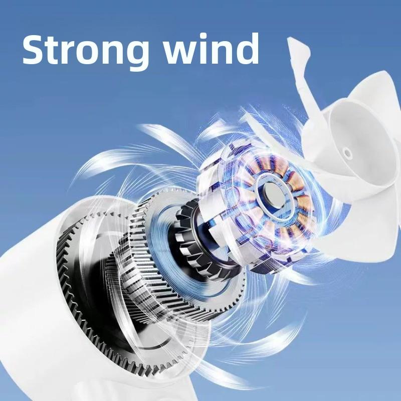 Mini ventilador portátil de mano recargable con pantalla digital y velocidad ajustable