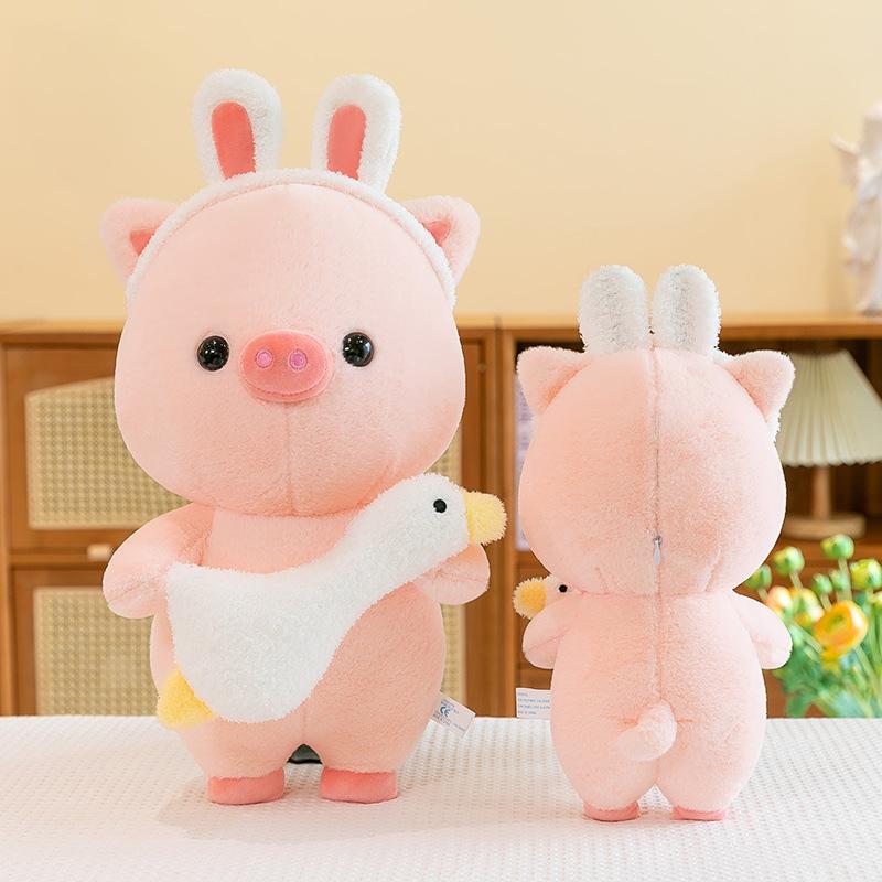 Soft Cute Hug Goose Pig Plush Toy Children Sleeping Pillow Doll Machine Doll Girl Office Ornament Gift