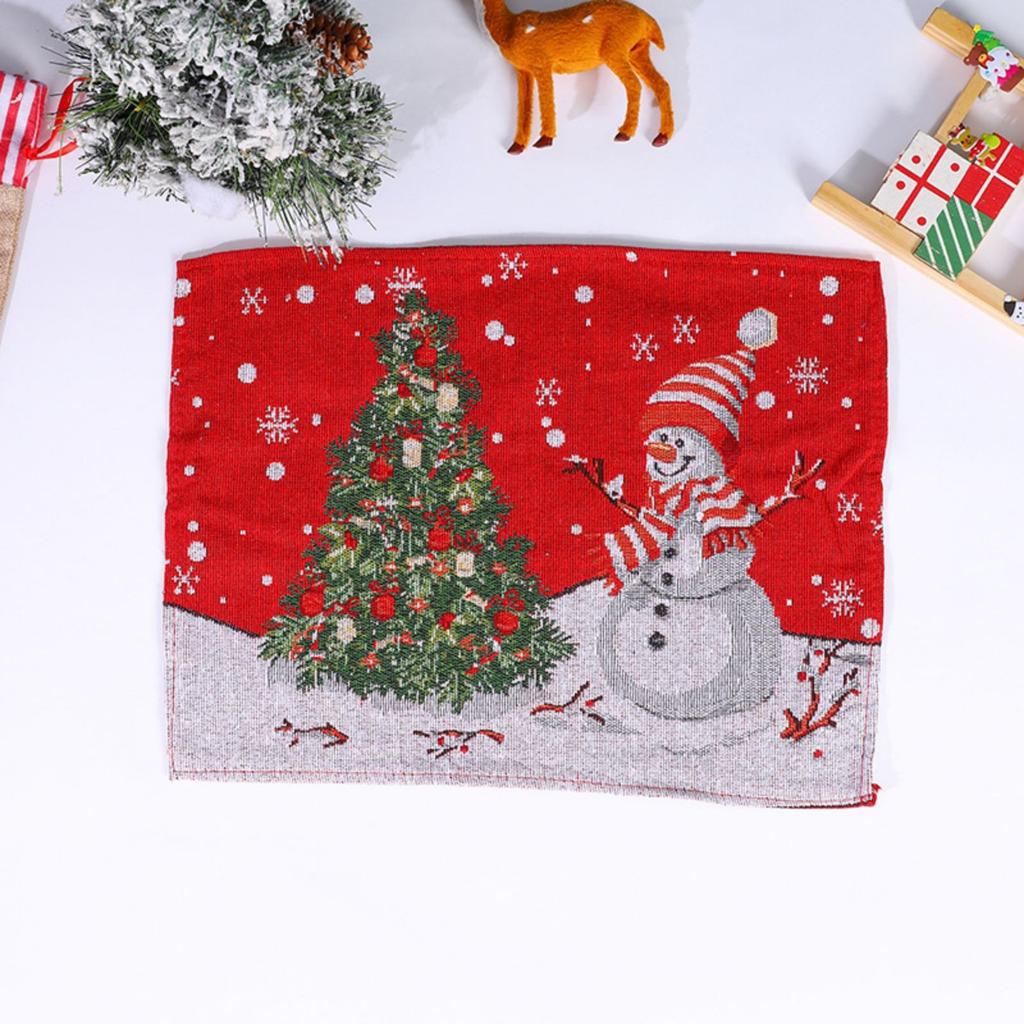 New Knitted Fabric Snowman Meal Mat Cartoon Doll Insulation Mat Tablecloth Elderly Tree Meal Mat