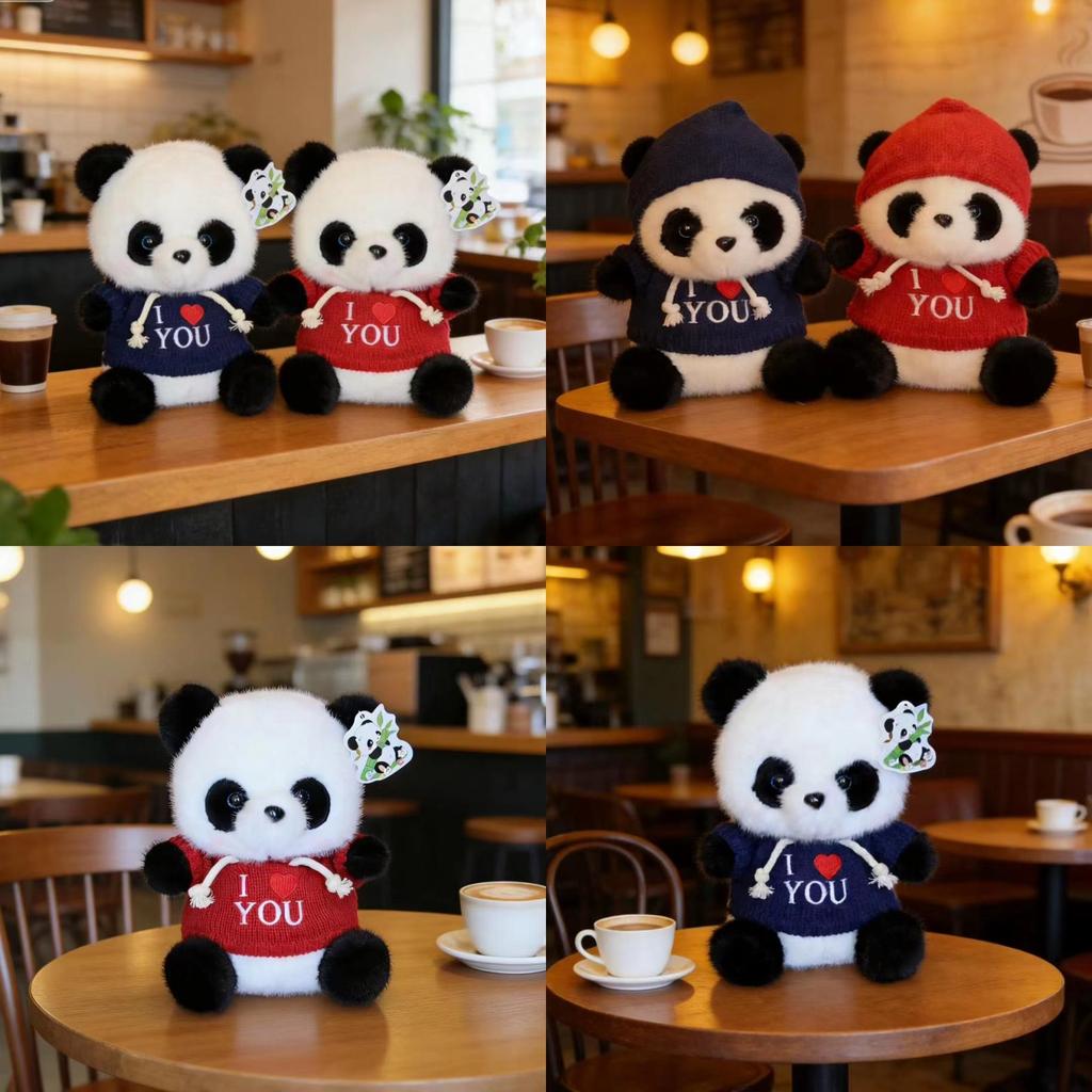 Panda Plüschtier mit PP-Baumwollfüllung Perfekt für Kinder und Sammler