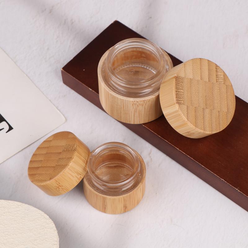 Bamboo Cream Jar Travel Container Lip Balm Jars Containers Face Lotion Container Eye Cream Sample Jars Cosmetic Container