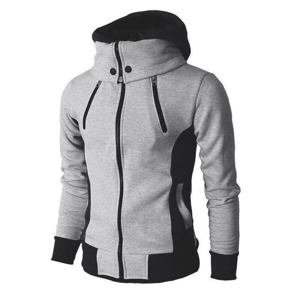 2026 Zipper Men Jackets Autumn Winter Casual Fleece Coats Bomber Jacket Scarf Collar Fashion Hooded Male Outwear Slim Fit Hoody
