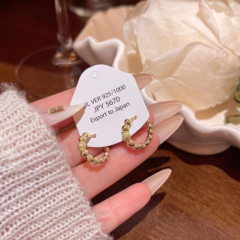 

Французские винтажные минималистичные геометрические серьги для женщин A1894 золотой