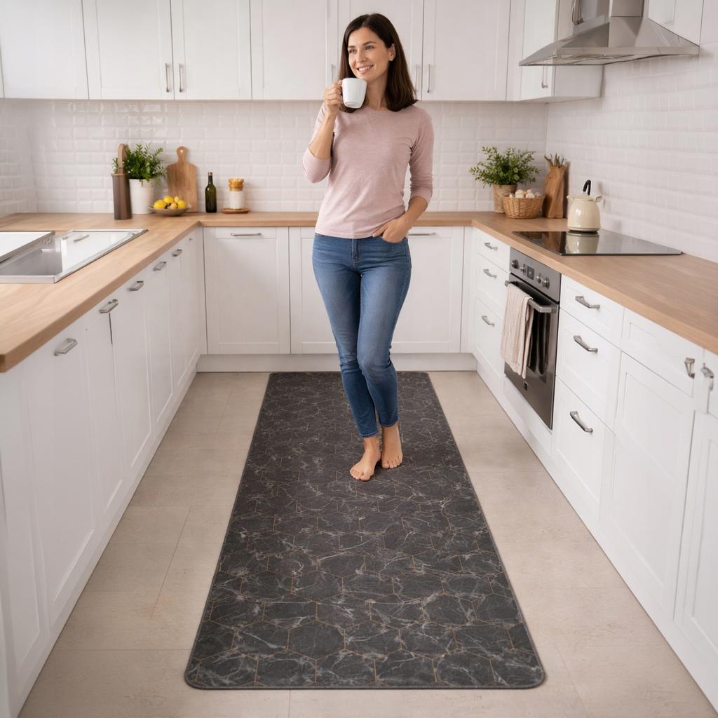 [5] Carpet for Home Kitchen PVC Kitchen Runner 80x220cm Allvo D7621