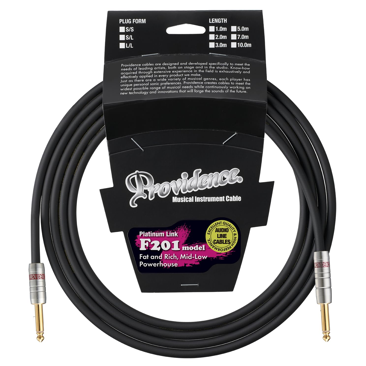 

Providence Shielded Cable F201 7m Plug S/S (Straight/Straight) чорний