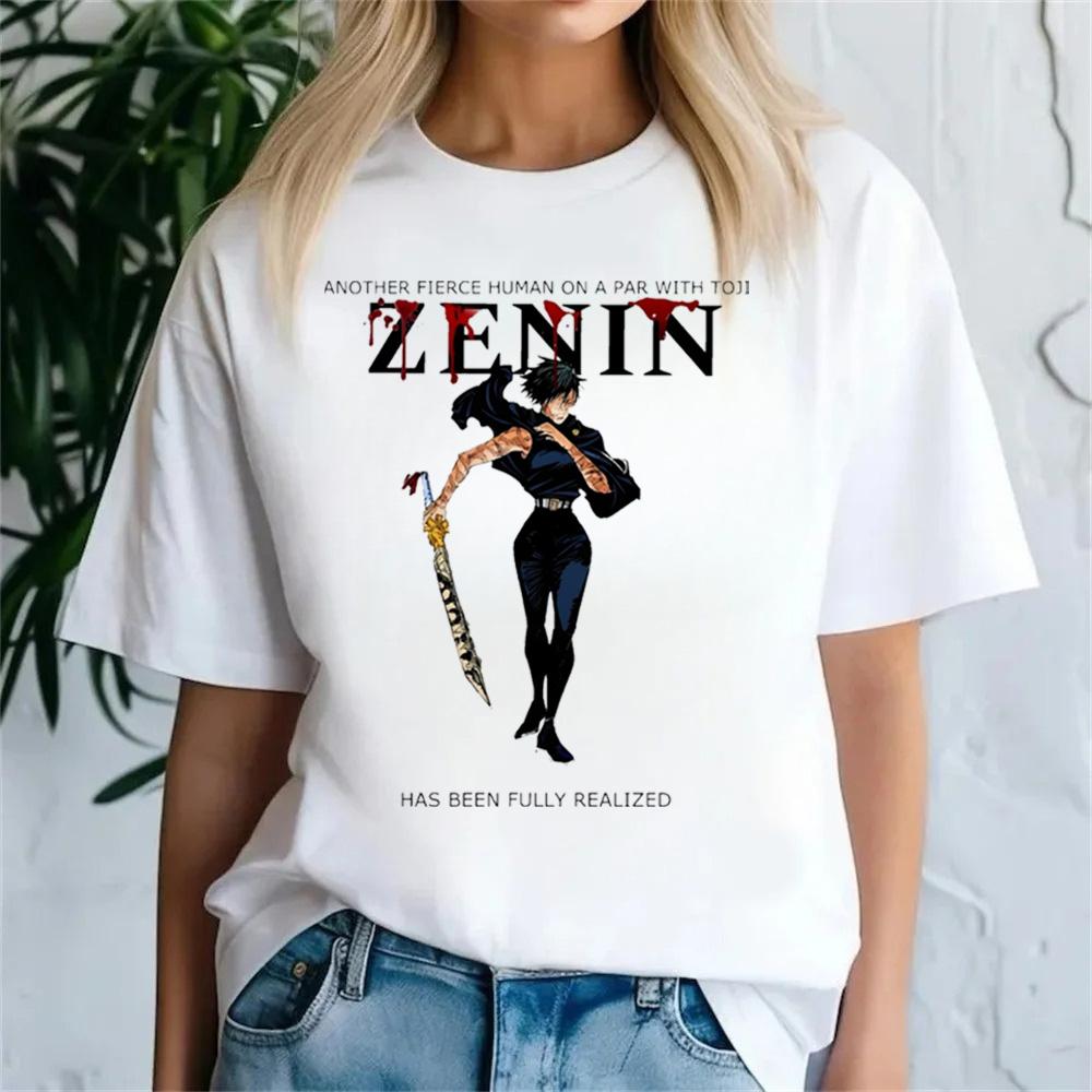 Jujutsu Kaisen T-Shirt Damen Japanisch Maki Zenin T-Shirt Mädchen Anime T-Shirts Kleidung Kurzarm Tops