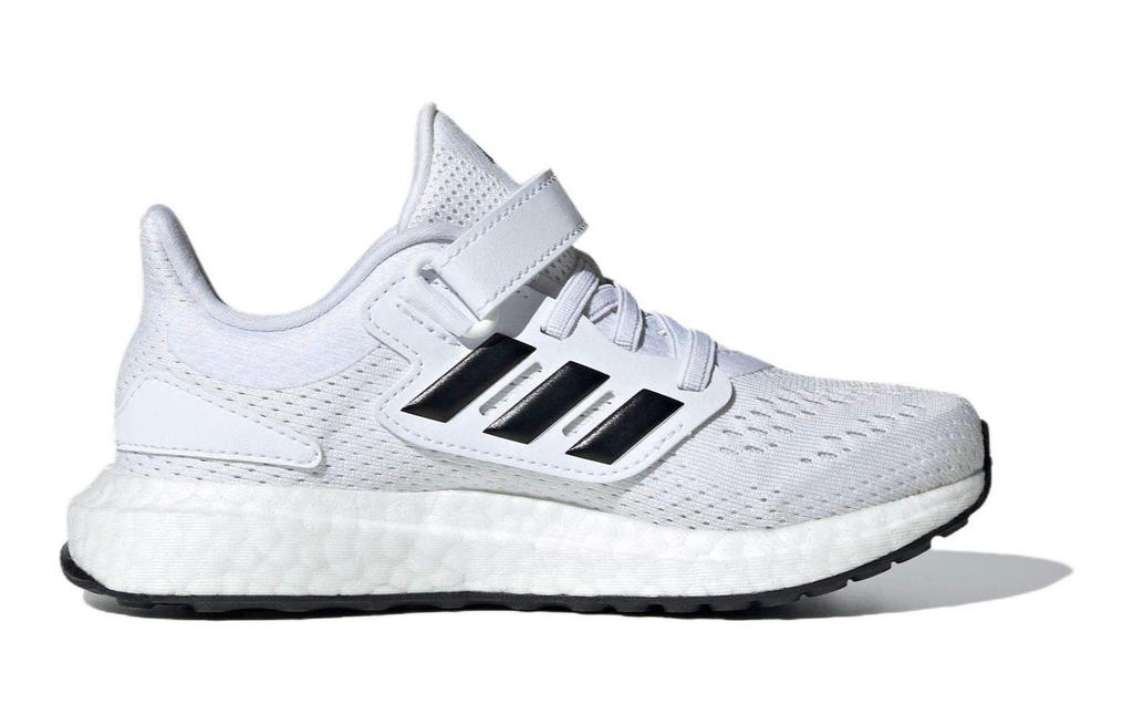 adidas Pure Boost Abrasion Resistant Lightweight Cushioning Low Top Running Shoes White Black Kids' ID8495