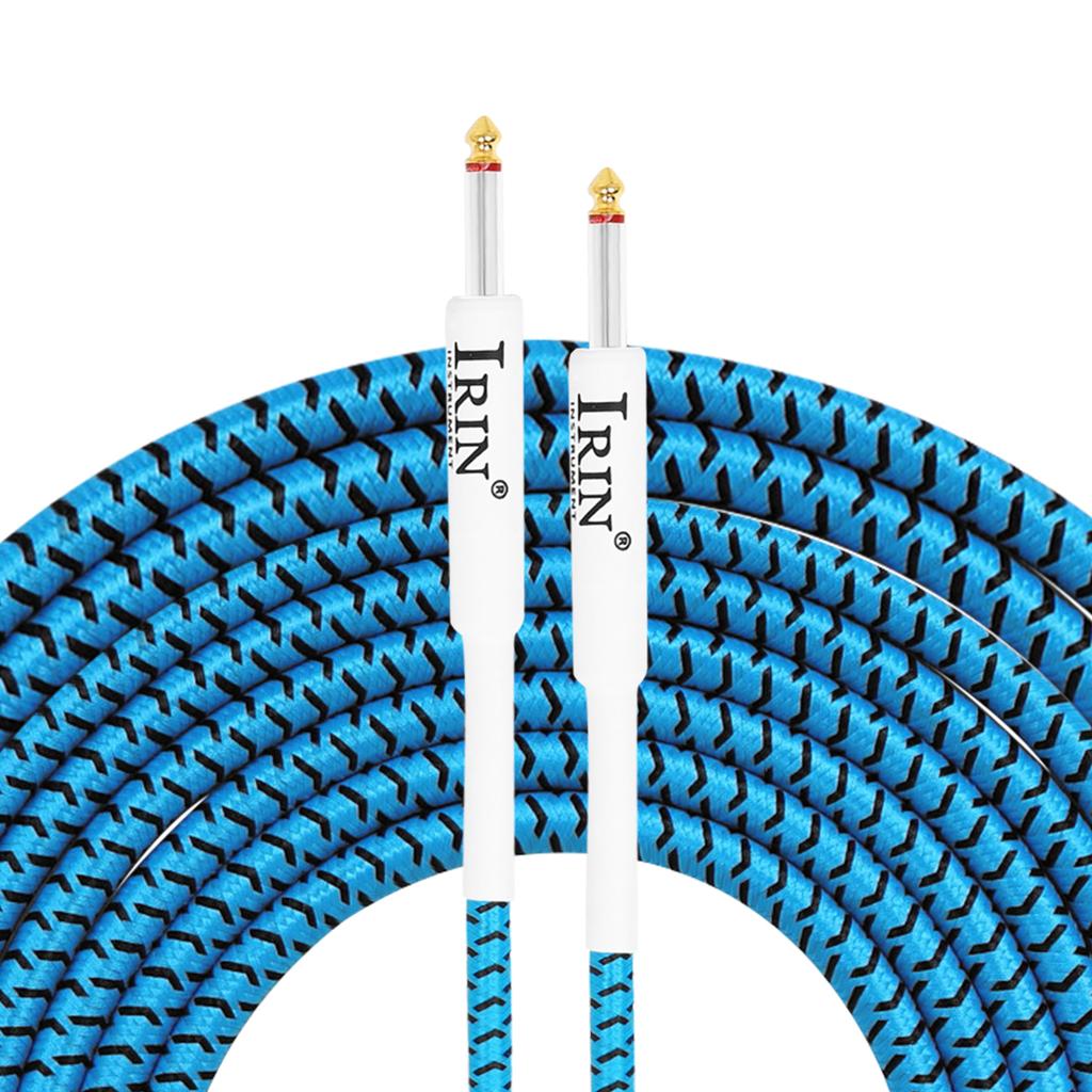 IRIN 10M Electric Guitar Audio Cable 6.35mm Noise-reduction Audio Dual Straight Jack Cable for Electric Guitar/Bass Parts