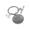 2024 Graduation Doctoral Cap Stainless Steel Engraved Keychain Rings Key Holder Inspirational Language Creative Gift Accessories