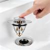Sink Drain Stopper Universal Rebound Pop Up Filter Chrome Plug With Hair Catcher Easy Push Type Bathroom Basin Accessory