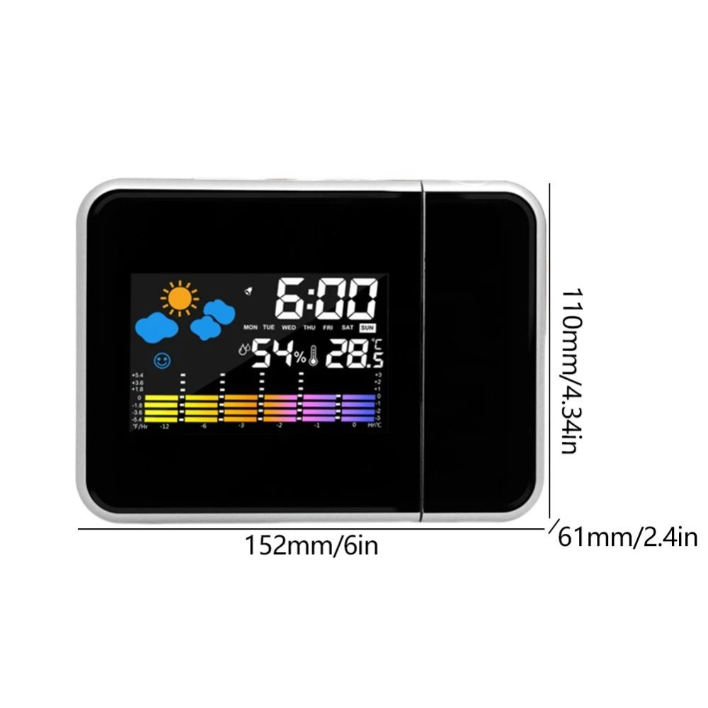 Smart LED Display Projection Alarm Clocks Wireless Backlight LED Digital Clock Adjustable Angle Weather Station Home