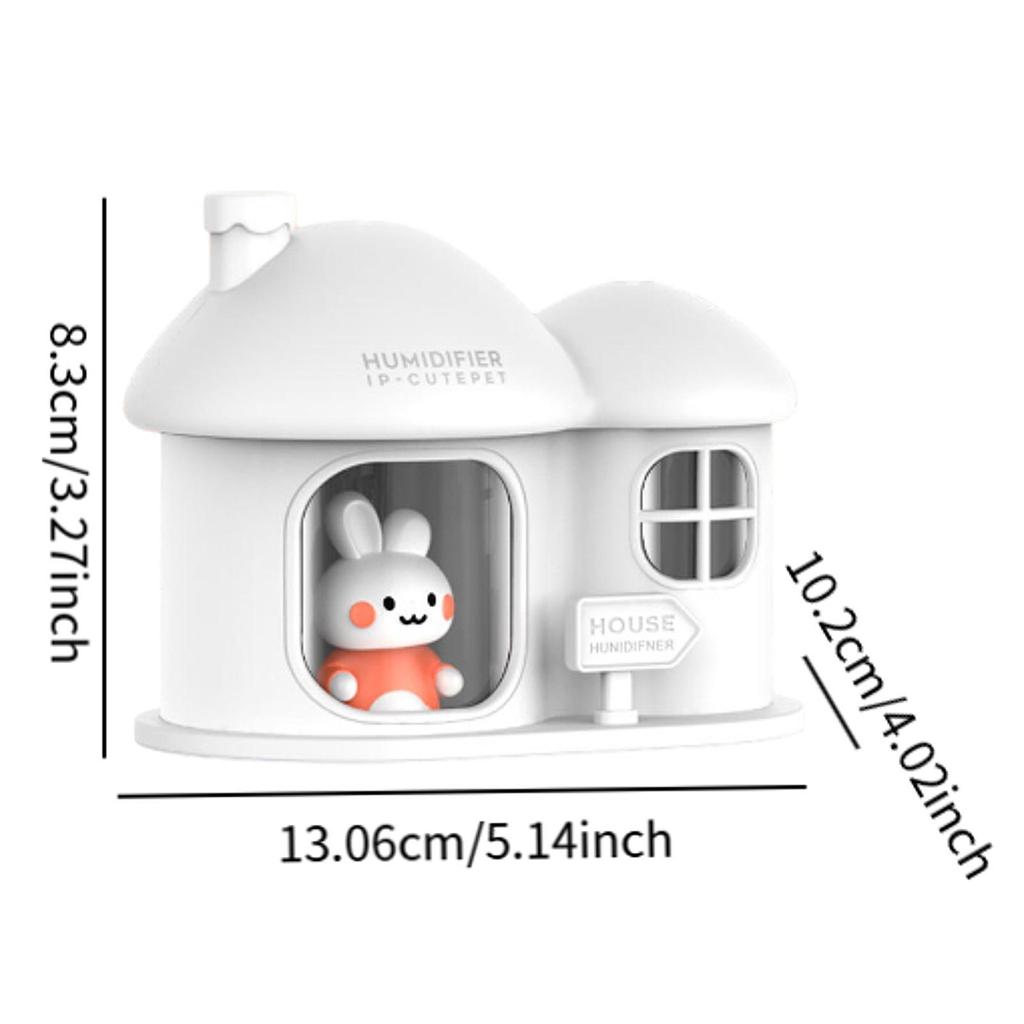 Nawilżacz w kształcie domu 2 tryby rozpylania Dyfuzor olejków eterycznych Przenośny mały nawilżacz do salonu Domku wiejskiego Biura Prezent SPA