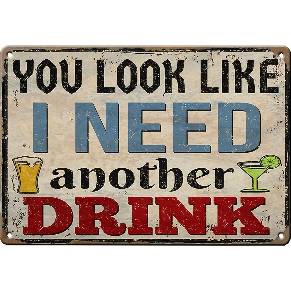 FJ Vintage Bar Signs Bar Decor Funny Bar Open Metal Signs for Home Bar Man Cave Decor Signs 20x30 Cm Retro Bar Metal Iron Signs