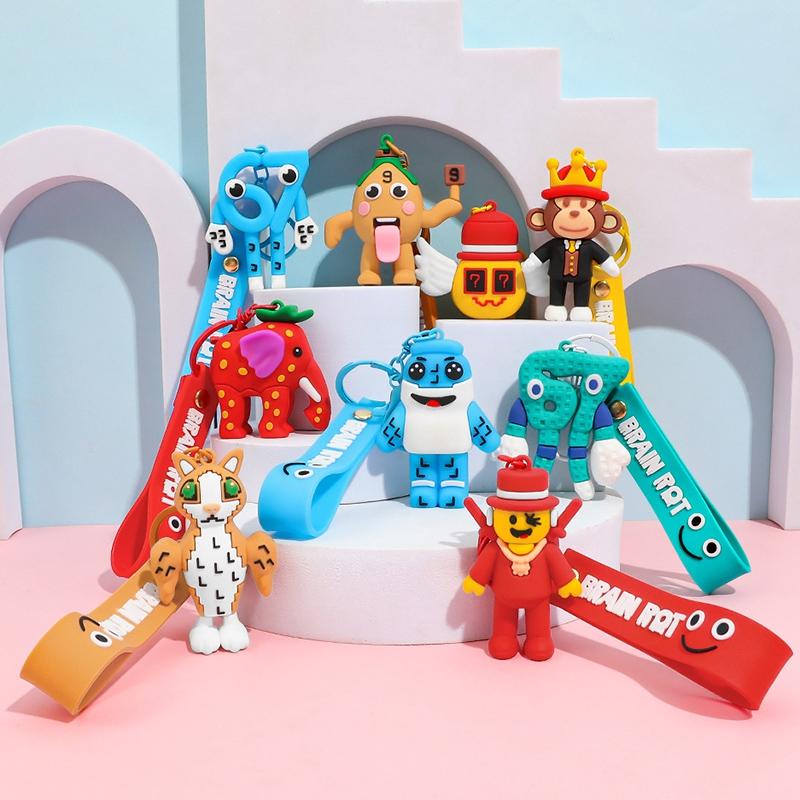 67 Keychain For Bags Animation Animals Keyrings Cute Keychain Accessories Party Favors Party Gifts Six Seven Hanging Pendants