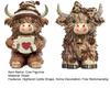 1/2Pcs Coffee Theme Highland Cattle Statue Coffee Mug Highland Cow Resin Figurine Sculpture Home Office