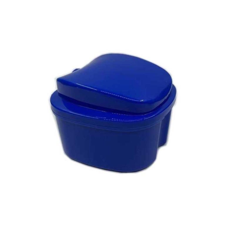 Apple Shape Denture Bath Box Case Dental False Teeth Storage Box with Hanging Net Container