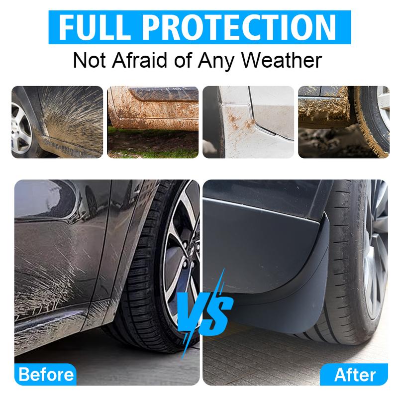 4PCS Mud Flaps for Tesla Model Y -2024 Soft Mud Flap Splash Guards Fender No Drilling Mudflap Travel Accessories