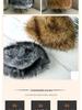 Faux Fox Fur Flat Top Winter Hat with Ear Protection, Thick and Versatile
