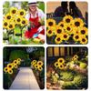 Solar Lights Outdoor Garden Decor 3 Heads Sunflower Light Waterproof Outdoor Lamp Auto ON/Off Decorative Lights for Garden Patio