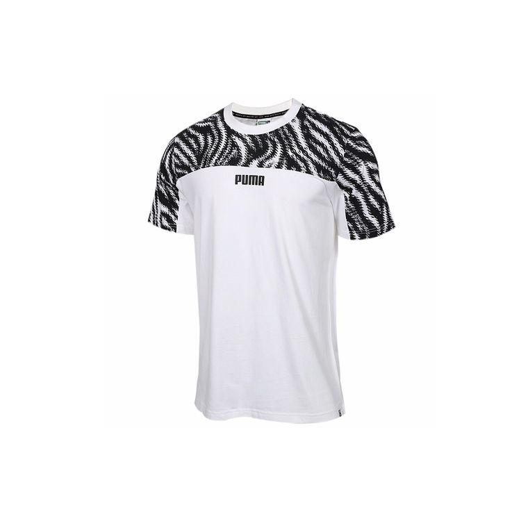 

Puma Patterned Breathable Color Block Short Sleeve T-Shirt Men Tops Black 579508-02 S