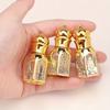 3ml/6ml Flower Random Luxury Golden Essential Oil Roller Bottle Refillable Perfume Bottle Glass Roll-On Essential Oil Bottle