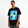 Cartoon Space Record Player Print Kids T-shirt Boys Girls Fun Music Style Casual Short Sleeve Top Pure cotton T-shirt