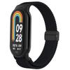 Flettet stropp for Xiaomi Mi Band 8 Elastisk Nylon Solo Loop Justerbart klokkebånd Magnetisk spenne armbånd for Miband 8 NFC