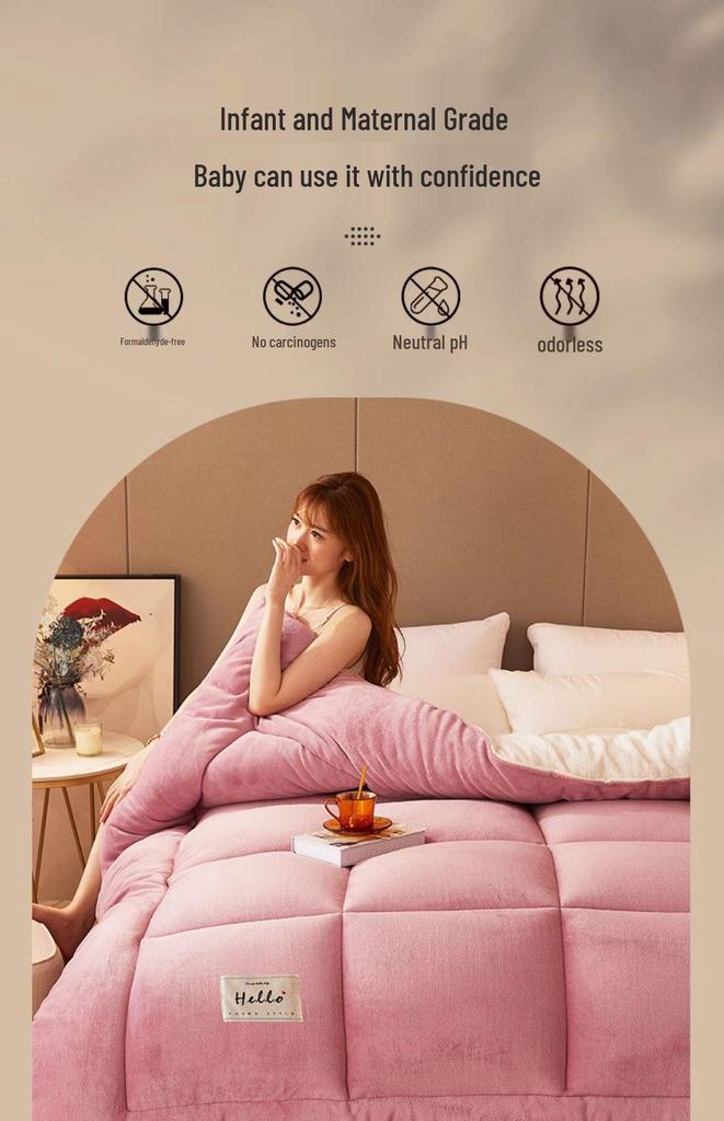 Thick Coral Fleece Blanket for Winter - Soft Velvet Quilt for Dorm, Nap, Sofa Use