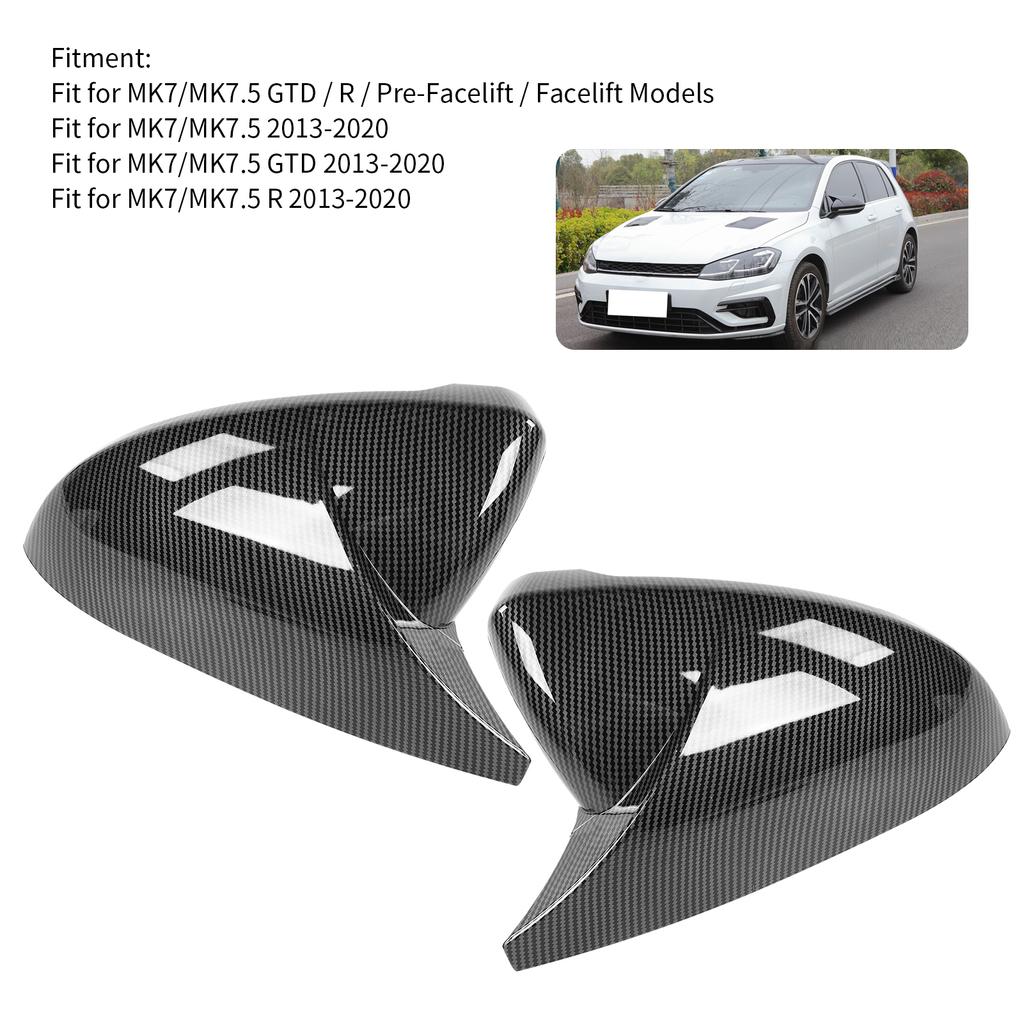 Pair Rearview Mirror Cover    or Housing Horn   Fit for MK7CelsiusMK7.5 GTD R 2013-2020