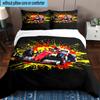 Electric Monster Truck Art 3pcs Bedding,Including 1pc Duvet Cover And 2pcs Pillowcases Perfect for Christmas,Ideal for Bedroom, Dormitory