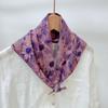 Spring Summer Soft Cotton Square Scarf Women's Printed Small Flower Scarf Accessories Neck Protection Small Scarf 55X55cm