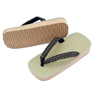 Setta Sandals for Made In Genuine Tatami Rubber Tatami Assorted Indigo Dyed Style LL [Takeharu] Men, Japan, Mats, Rushes, Sole, Setta, Patterns,